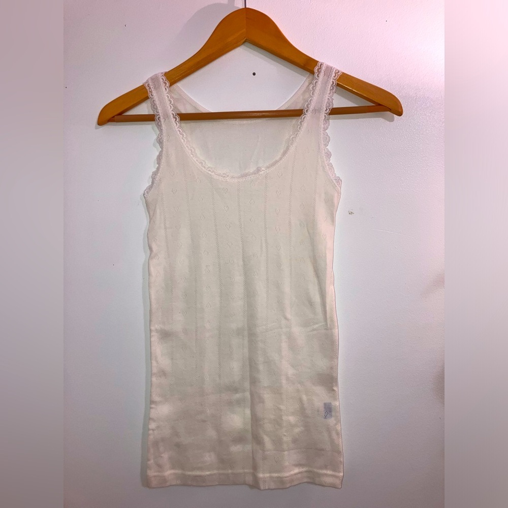Brandy White Heart eyelet Tank